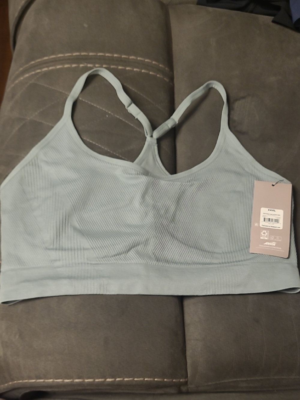 Avia Sage Green Seamless Racerback Sports Bralette